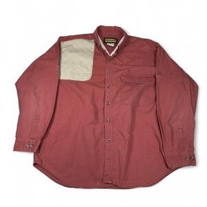 Remington Button Shirt Mens XL Red Cotton Outdoors Workwear